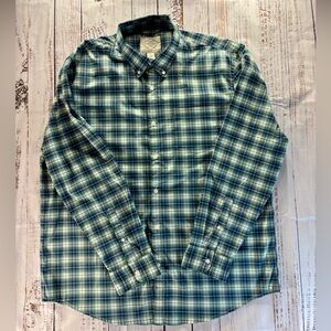St. John’s Bay Men’s XL Shirt | Blue & Green Plaid | Classic Fit